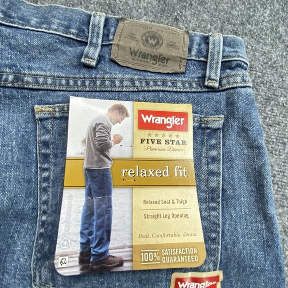 Wrangler Five Star Premium Jeans Mens 40x30 Blue Demin Relaxed Fit Straight Leg - Picture 5 of 10